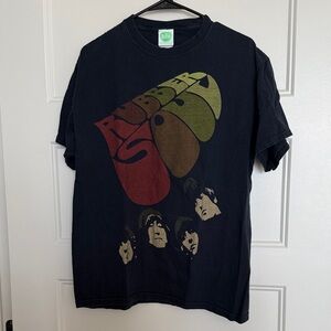 Black Beatles Rubber Soul Graphic T-Shirt